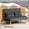 HOMCOM 2 vietne skalves sofa, sofa-lova, sofa-lova, transformuojama į lovą, reguliuojama atlošas, audinio apmušalas, metalinis rėmas, pilka
