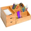 HOMCOM stalo organizatorius, biuro daiktadėžė su 2 stalčiais, tvarkai ir organizavimui, natūrali, I33 x P20,5 x A15,5 cm