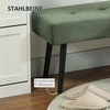 HOMCOM suoliukas su gofruoto audinio apmušalais, kuoduotas lovos suoliukas su metalinėmis kojelėmis, batų suoliukas prieškambario baldas miegamajam, svetainei, prieškambariui 100 x 36 x 45 cm žalias