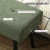HOMCOM suoliukas su gofruoto audinio apmušalais, kuoduotas lovos suoliukas su metalinėmis kojelėmis, batų suoliukas prieškambario baldas miegamajam, svetainei, prieškambariui 100 x 36 x 45 cm žalias