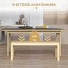 HOMCOM suoliukas 2-vietis, kaimiško stiliaus medinis suoliukas, valgomojo suoliukas, virtuvės suoliukas svetainei, iki 240 kg, pušies mediena, natūralus, 120x33x45 cm