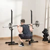 "HOMCOM" Stovas štangoms, 2 vnt., stovas štangoms, reguliuojamo aukščio stovas štangoms, štangos su guminėmis kojelėmis, 105-160 cm, jėgos treniruotėms, iki 150 kg, plienas
