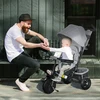 HOMCOM 6-in-1 triratis su stumiamąja rankena, vaikiškas triratis su nuimamu stogeliu nuo saulės, pagalvėle, stumdukas su 5 taškų saugos diržais, krepšeliu, puodelių laikikliu, skirtas 1-5 metų vaikams, pilkas