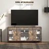 TV staliukas HOMCOM TV spintelė, televizoriaus staliukas iki 60 colių televizoriams, televizoriaus stovas su 2 spintelėmis ir 2 lentynomis, televizoriaus spintelė svetainei, 120 x 40 x 54 cm, ruda