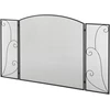 Homcom Židinio apsauginės grotelės su 3 skydeliais - Juodos 132,5 x 76,5 cm