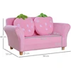 Vaikiška sofa HOMCOM „Braškė“ – patogi sofa ir fotelis vaiko kambariui, minkšta dvivietė sofa, vienvietė sofa, vaikiška kėdė