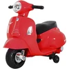 HOMCOM VESPA elektrinis vaikiškas motociklas, 18-36 mėn., 3 km/h, LED šviesos, garsas, PP plastikas, metalas, raudonas, 66,5 x 38 x 52 cm