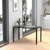 HOMCOM LED valgomasis stalas, virtuvės stalas 4 asmenims, grūdintas stiklas, metalas, juodas, 120x60x75 cm