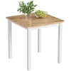 HOMCOM valgomojo stalas iš kaučiukmedžio, iki 4 asmenų, natūralus medis