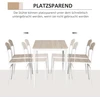 HOMCOM 5 dalių valgomojo komplektas, stalas su medžio rašto MDF stalviršiu ir metaliniu rėmu, pilka ir balta spalvos, 1 stalas + 4 kėdės