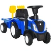 HOMCOM vaikiškas traktorius stumdukas NEW HOLLAND su garsiniu signalu, mėlynas