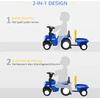 HOMCOM vaikiškas traktorius stumdukas NEW HOLLAND su garsiniu signalu, mėlynas