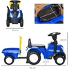 HOMCOM vaikiškas traktorius stumdukas NEW HOLLAND su garsiniu signalu, mėlynas