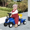 HOMCOM vaikiškas traktorius stumdukas NEW HOLLAND su garsiniu signalu, mėlynas