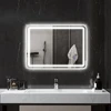 HOMCOM vonios veidrodis su apšvietimu 50x70 cm, LED veidrodis, sieninis veidrodis su „Bluetooth“ muzikos funkcija, jutikliniu jungikliu, atminties funkcija, apsauga nuo rasojimo, 3 šviesos spalvos, sidabrinis