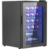 HOMCOM vyno šaldytuvas, 20 butelių, 53 l, 5–18 ℃, kompresorinis gėrimų šaldytuvas su anti-UV stiklo durelėmis, butelių šaldytuvas su LED apšvietimu, mažas vyno šaldytuvas su jutikliniu ekranu, juodas