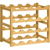 HOMCOM vyno stovas buteliams, bambukinis, natūralaus medžio, 16 butelių, 43x23,5x38 cm