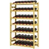 HOMCOM vyno lentyna, stovas 42 vyno buteliams, 7 pakopų, medinis pastatomas stovas, vyno laikiklis su apsauga nuo apvirtimo virtuvei, natūralios spalvos 63 x 25 x 102 cm