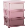 HOMCOM komoda su saugojimo dėžėmis, žaislų organizatorius, žaislų dėžė vaikų kambariui, 3-6 metams, rožinė, 37 x 37 x 56,5 cm