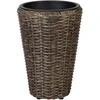 HOME4YOU Vazonas WICKER D28xH40cm, sintetinė vytelė, spalva: tamsiai ruda