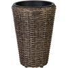 HOME4YOU Vazonas WICKER D28xH40cm, sintetinė vytelė, spalva: tamsiai ruda