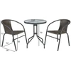 Lauko baldų komplektas Home4You Balkono baldų komplektas BISTRO, stalas ir 2 kėdės (20563), 60x70 cm, rėmas: plieno, spalva: pilka