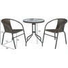 Lauko baldų komplektas Home4You Balkono baldų komplektas BISTRO, stalas ir 2 kėdės (20563), 60x70 cm, rėmas: plieno, spalva: pilka