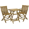 Lauko baldų komplektas Home4You Balkono baldų komplektas FINLAY, stalas ir 2 kėdės (13182), 60x60x72 cm, sulankstomas, mediena: akacija, apdaila: alyvuotas