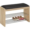 Home4You Bench Batų lentyna-suoliukas BENO 79,5x30x50cm, šviesaus ąžuolo spalvos