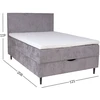 Home4You Continental bed LAARA 120x200 cm, pilkšvai smėlio spalvos