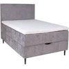Home4You Continental bed LAARA 90x200 cm, pilkšvai smėlio spalvos
