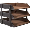 Home4You Stalčius dokumentams, 3x WALTER, 28x35xH27cm, ruda dirbtine oda