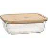 Home4You Dubenėlis BOXY 17×12,6xH5,3cm 640ml, stiklas, bambukas