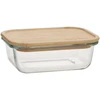 Home4You Bamboo Dubuo BOXY 14,5x10,5xH4,8cm 370ml, stiklas, bambukas
