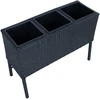 Home4You Gėlių dėžutė WICKER 78x33xH54cm, juoda