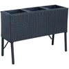 Home4You Gėlių dėžutė WICKER 78x33xH54cm, juoda