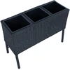 Home4You Gėlių dėžutė WICKER 78x33xH54cm, juoda