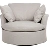 Home4You Fotelis FLUFFY, besisukantis, 110x105x65/86 cm, šviesiai pilkas