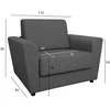 Home4You Fotelis lova VESPER, tamsiai pilkas