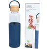 Home4You Bamboo Geriamasis butelis GLASS H22,5cm 550ml, stiklinis, bambukinis dangtelis