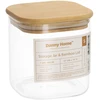 Home4You Bamboo Sandėliavimo indelis JAR 10x10xH10cm 800ml su bambukiniu dangteliu, stiklas