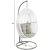 Home4You Kabantis krėslas CORA su pagalvėlėmis, 96x96xH198cm, rėmas: plienas, sėdima dalis: plastikinė vytelė, spalva: balta
