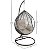 Home4You Kabantis krėslas DROPLET su pagalvėlėmis 125x125xH200cm, rėmas: plienas, sėdima dalis: sintetinė vytelė, spalva: juoda