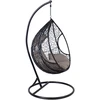 Home4You Kabantis krėslas DROPLET su pagalvėlėmis 125x125xH200cm, rėmas: plienas, sėdima dalis: sintetinė vytelė, spalva: juoda