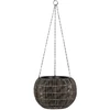 Home4You Pakabinamas vazonas WICKER D32xH22cm, pilkas