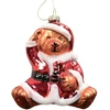 Home4You Kalėdinis papuošalas JOY BEAR SANTA 10,5 cm, stiklas