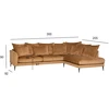 Home4You Kampinė sofa LARTES dešinioji kampinė, ruda