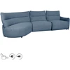Home4You Kampinė sofa CANNES LC Elektrinis reklaineris, pilkai mėlyna