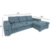 Home4You Kampinė sofa DAGMAR šviesiai mėlyna