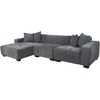 Home4You Kampinė sofa DAHLIA LC, pilka